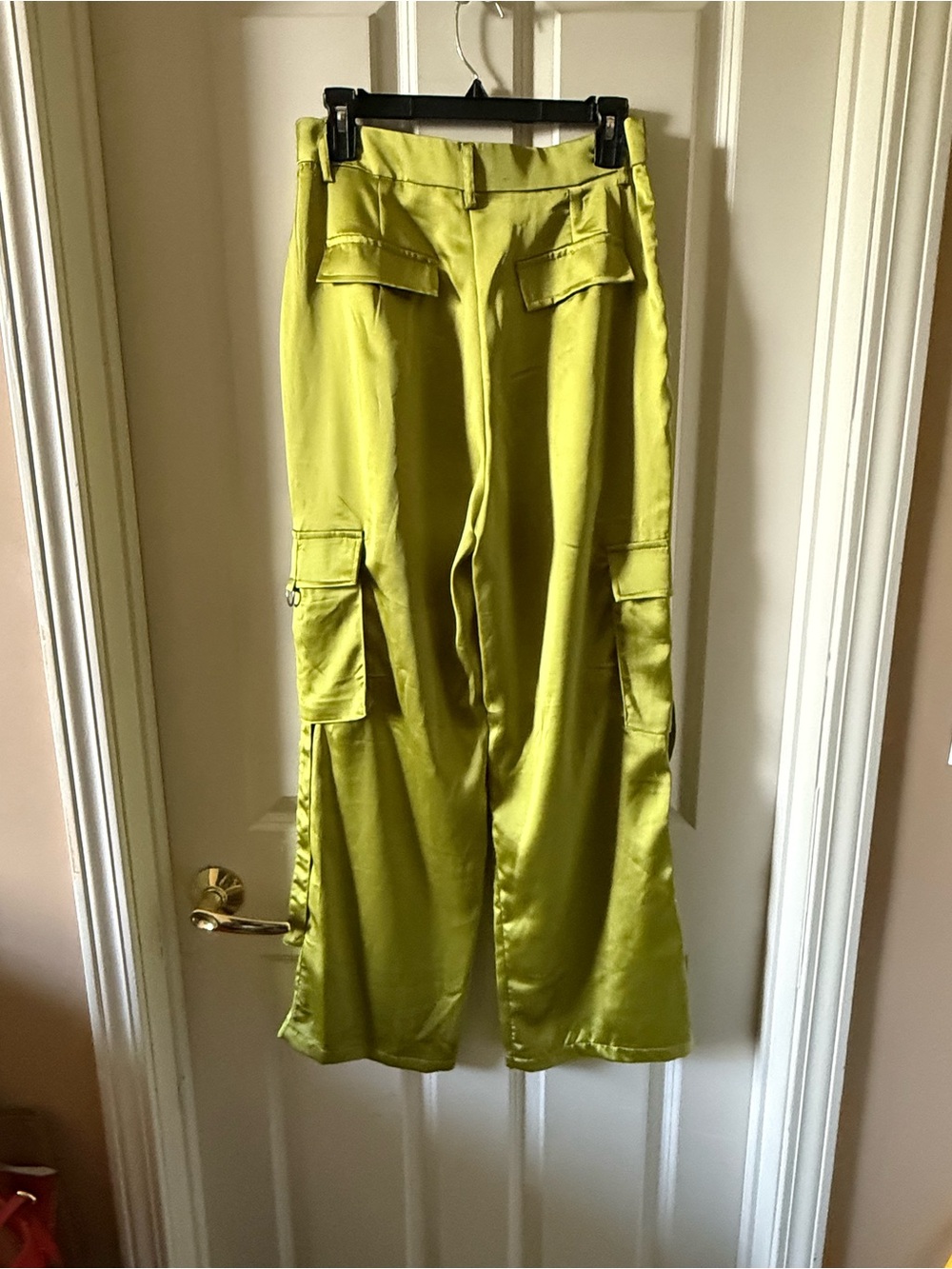 Sincerely Jules Lime Green Satin Pants - Picture 5 of 8